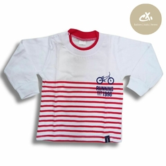 Art 326/2 -Remera con estampa rayas y bici - comprar online