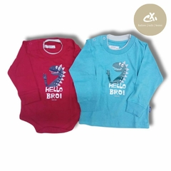 Art 3376/3 -Body remera dino jersey M/L de bebé