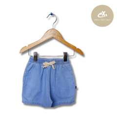 Art 540 -Short jean con elástico y valenciana de nena - comprar online