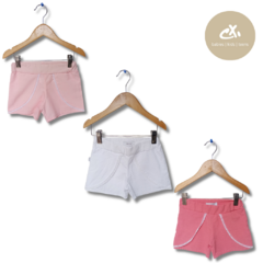 Art 543/3 -Short poplin liso con puntilla