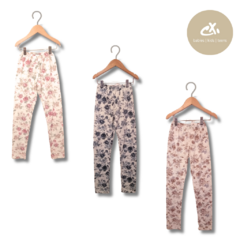 Art 886/41 -Legging aldodón con lycra estampa rosas de nena