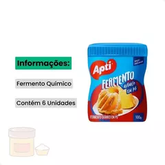 Fermento Químico em Pó Sem Glúten APTI 100g - 6un - comprar online