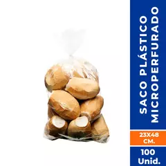 Saco Microperfurado Furinho Pão (23x48cm) Transparente - 100un