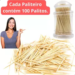 Paliteiros Acrílico Com 100 Palitos - 10un