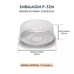 Embalagem Para Bolo E Torta P32 Media Branca - Cx 100un. - comprar online