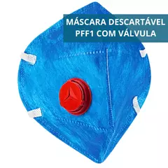 Máscara Respirador Descartável PFF1 Com Válvula Azul - 20un