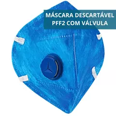 Máscara Respirador Descartável PFF2 VO Com Válvula Azul - 20un