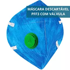 Máscara Respirador Descartável PFF3 Com Válvula - 20un