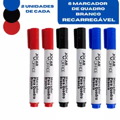 Marcador de Quadro branco Recarregavel - 6un