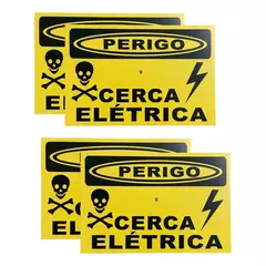 Placa de Advertência Cerca Elétrica - 15 unidades