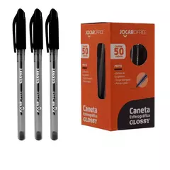 Caneta Preta Esferografica Glossy Ponta 1.0 mm Jocar Office