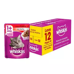 Ração Úmida Whiskas Sachê Gatos Adultos Carne Ao Molho 85g - Cx 12un - comprar online