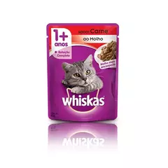 Ração Úmida Whiskas Sachê Gatos Adultos Carne Ao Molho 85g - Cx 12un