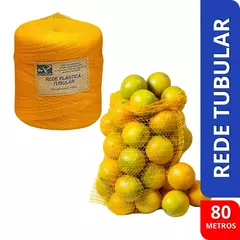 Rede Bola Amarela Plástica Tubular 80m