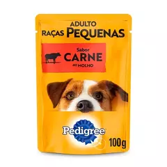 Ração Úmida Pedigree Sachê Cães Adultos Raças Pequenas Carne ao Molho 100g - 12 un