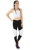 Conjunto Fitness Cropped Branco + Calça Fitness Preto Com Detalhe Branco | REF: LX057 - comprar online