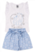 Conjunto Feminino Infantil Neve com Glitter Branco