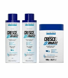 Combo Cresce 3x Mais - Shampoo 450ml , Condicionador 450ml e Máscara 1000gr