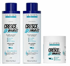 Combo Cresce 3x Mais - Shampoo 450ml , Condicionador 450ml e Máscara 500gr