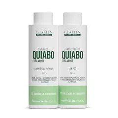 Kit Condicionador e Shampoo Quiabo e Chá Verde - 450ml Passo 1 e 2 -