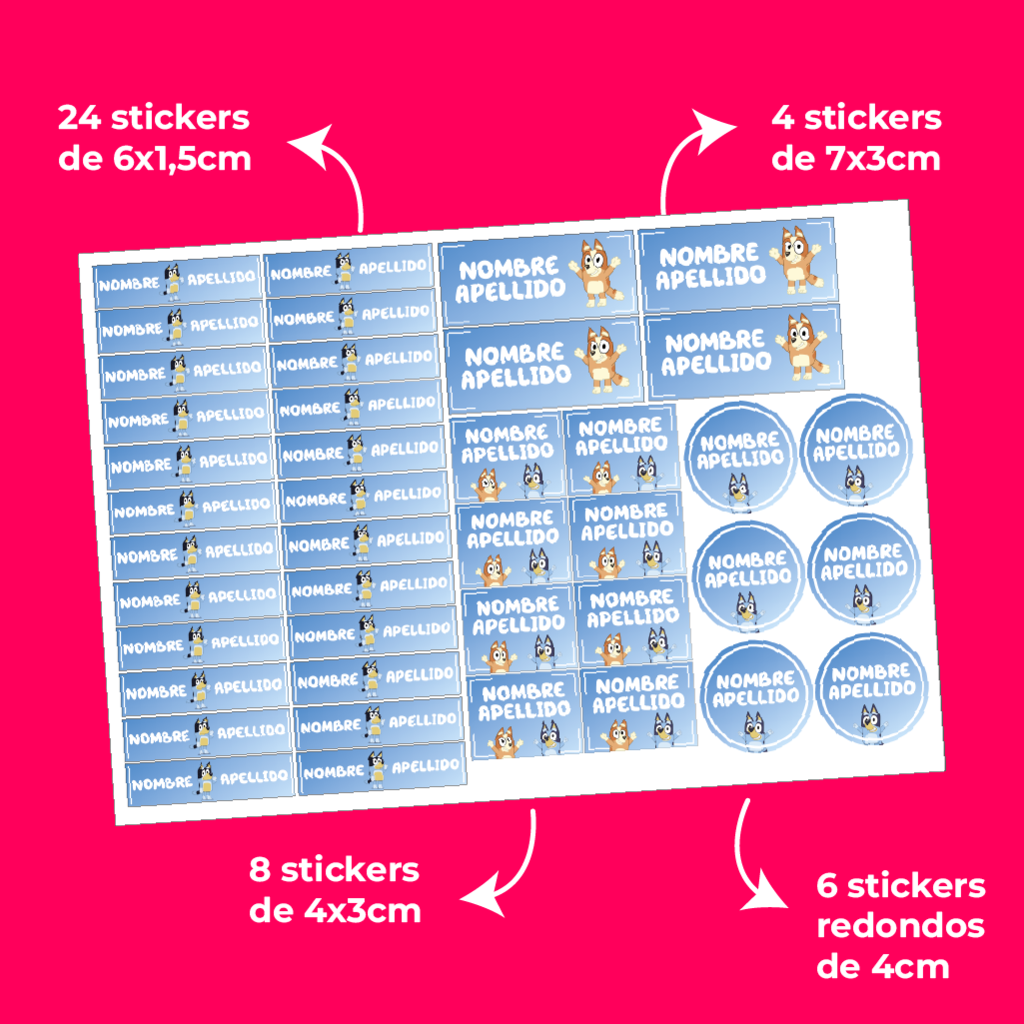 Etiquetas escolares de bluey y bingo descubra as melhores apostas no