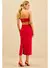 Vestido Vermelho Super Midi com Aplicações de Cristais Moda Luxo na internet