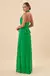 Vestido Longo Verde Bandeira Botões Personalizados chiffon Moda Luxo - comprar online