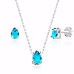 Conjunto Gota Cristal Azul