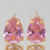 Brinco Cristal Rosa 10x14mm BE257 Banho A Ouro 18k