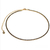 Colar Choker 30+10cm Riviera Preta 2mm BA918 Banho Ouro 18k