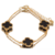 Pulseira Flor Preta BF358C 17+5cm Prata Banho Ouro 18k - comprar online