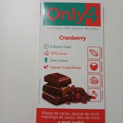 Chocolate 70% CACAU Cranberry 80g - ONLY4