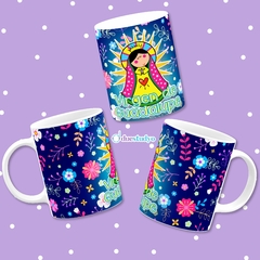 TAZA VIRGEN DE GUADALUPE AZUL