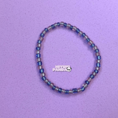 Pulseira de Miçangas - Rosa e Azul Cintilante