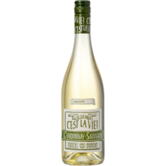 Garrafa de vinho branco Albert Bichot Pays D'oc C'est La Vie, 750ml, com rótulo destacando Chardonnay e Sauvignon.