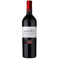 Garrafa de vinho Calvet Varietals Cabernet Sauvignon 750ml com rótulo destacado.