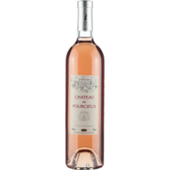 Garrafa de vinho rosé Chateau De Pourcieux Provence 750ml, com rótulo elegante e tonalidade rosada.