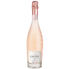 Garrafa de espumante Calvet Celebration Brut Rosé 750ml com design elegante e rótulo destacado.