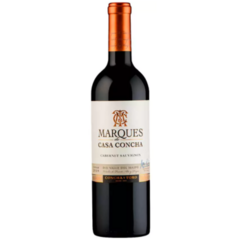 Garrafa de vinho Marques de Casa Concha Cabernet Sauvignon 750ml, com rótulo elegante e tampa laranja.