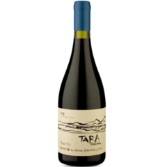 Garrafa de vinho Tara Atacama Syrah 750ml com rótulo ilustrativo e tampa azul.