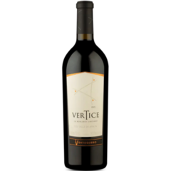 Garrafa de vinho Ventisquero Vertice 750ml com rótulo elegante e design moderno.