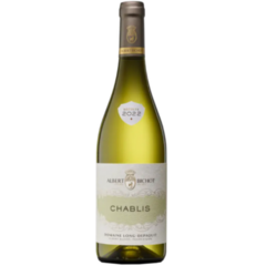 Garrafa de vinho Albert Bichot Chablis 750ml com rótulo elegante.