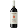 Garrafa de vinho Argiano Brunello di Montalcino, com rótulo elegante e detalhes em dourado.