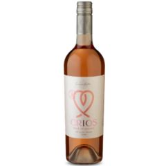 Garrafa de vinho Crios Malbec Rosé de 750ml com rótulo em destaque, ideal para o Outubro Rosa.