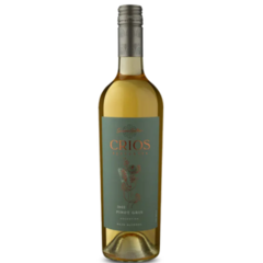 Garrafa de Vinho Crios Sustentia Orgânico Pinot Gris 750ml com rótulo elegante em tons de verde e dourado.