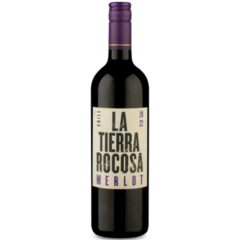 Garrafas de vinho La Tierra Rocosa Merlot 750ml com rótulo destacado.