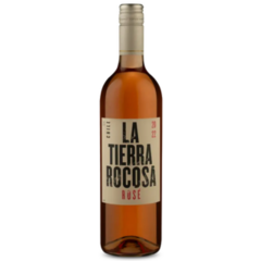 Garrafa de vinho rosé La Tierra Rocosa 750ml, com rótulo destacando o nome e ano.