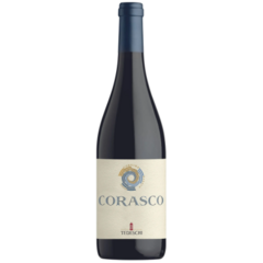 Garrafa de vinho tinto Corasco da vinícola Tedeschi.