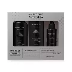 Kit Malbec Club Antiqueda: Shampoo 250ml + Condicionador 250ml + Tônico Capilar 100ml