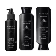 Kit Malbec Club Antiqueda: Shampoo 250ml + Condicionador 250ml + Tônico Capilar 100ml - comprar online